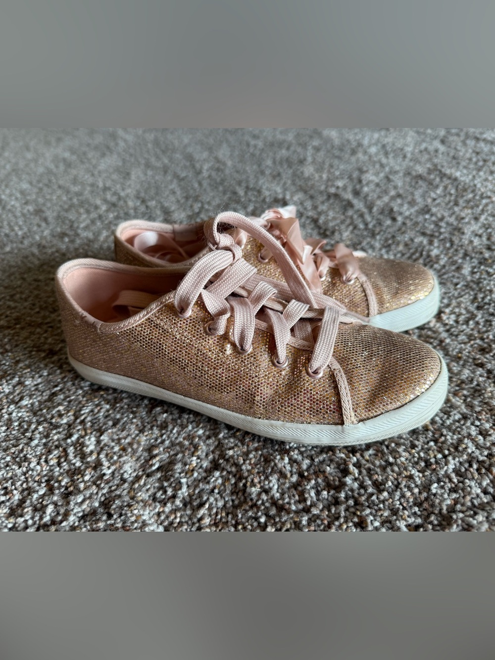 Girls KEDS Sparkle Casual Sneakers - Pink size 1M Excellent Condition